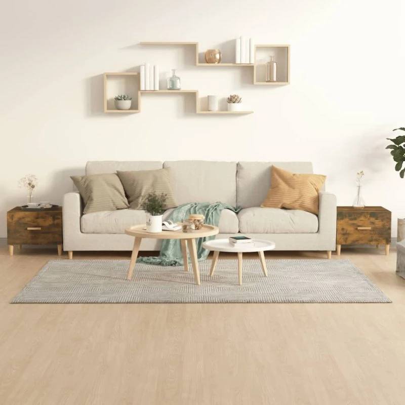 Sofaborde 2 stk. 50x50x40 cm – Røget egetræ (konstrueret træ)