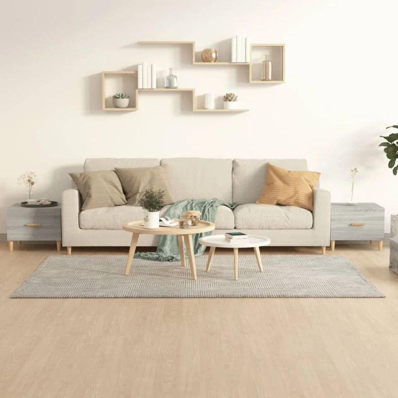 Sofaborde 2 stk. 50x50x40 cm – Grå Sonoma-eg