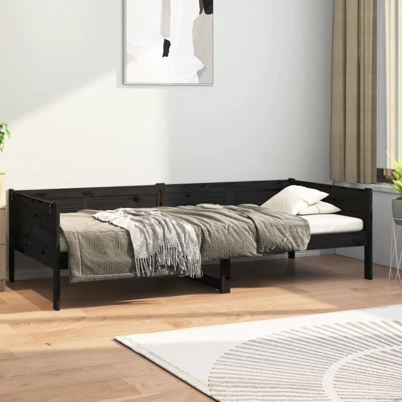 Daybed i massivt fyrretræ sort 90x190 cm
