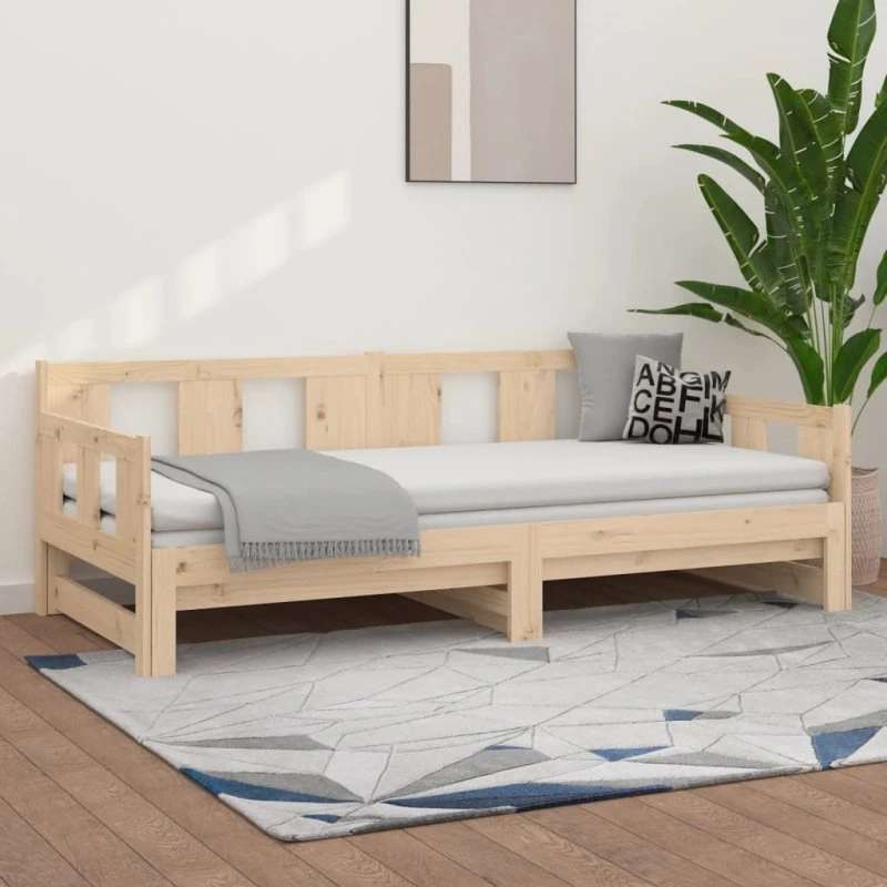 Daybed med udtræk 2x(90x200) cm i massivt fyrretræ