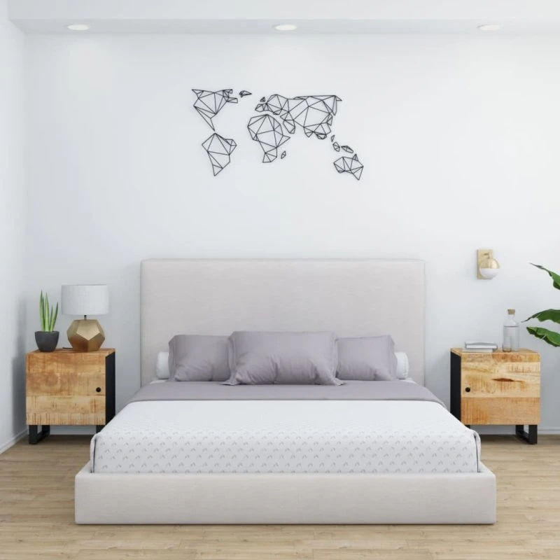 Sengeborde 2 stk. 40x33x46 cm i massivt mangotræ