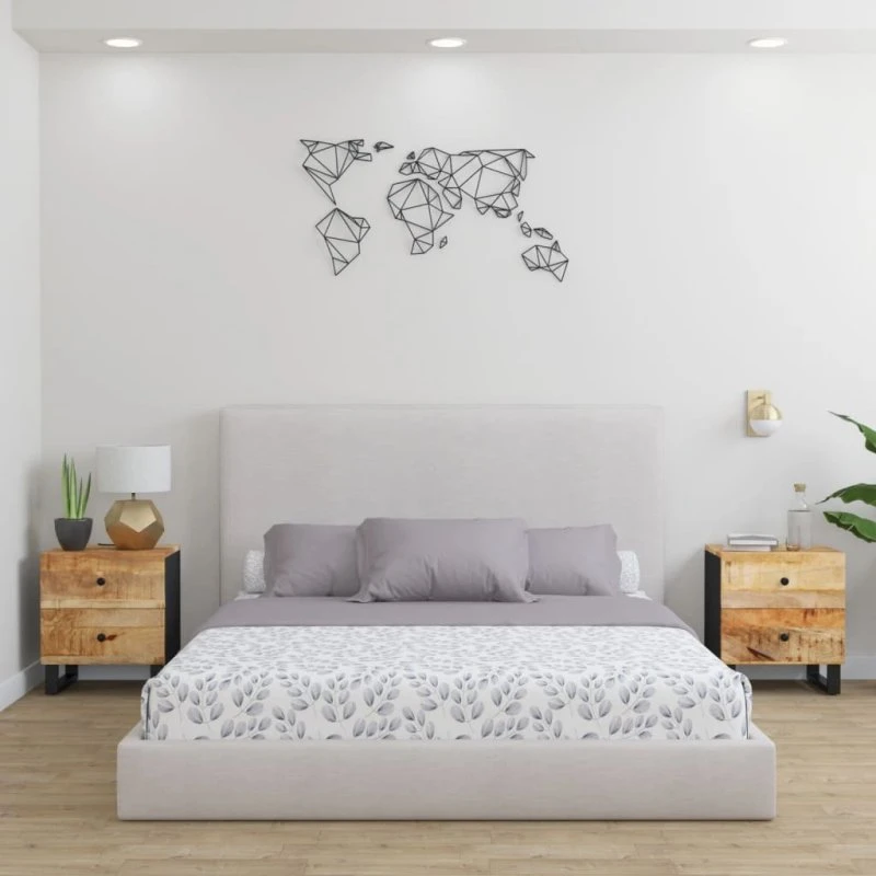 Sengeborde i massivt mangotræ 2 stk. 40x33x46 cm