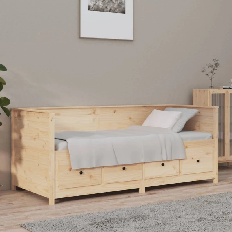 Daybed i massivt fyrretræ m/reol 75x190 cm