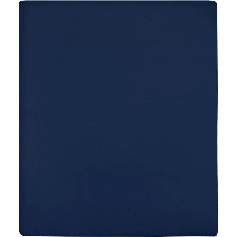 Stræklagner 2 stk. 160x200 cm - Jerseybomuld, Marineblå