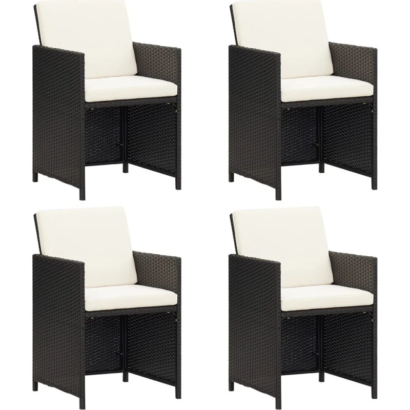 Havestole 4 stk. polyrattan sort