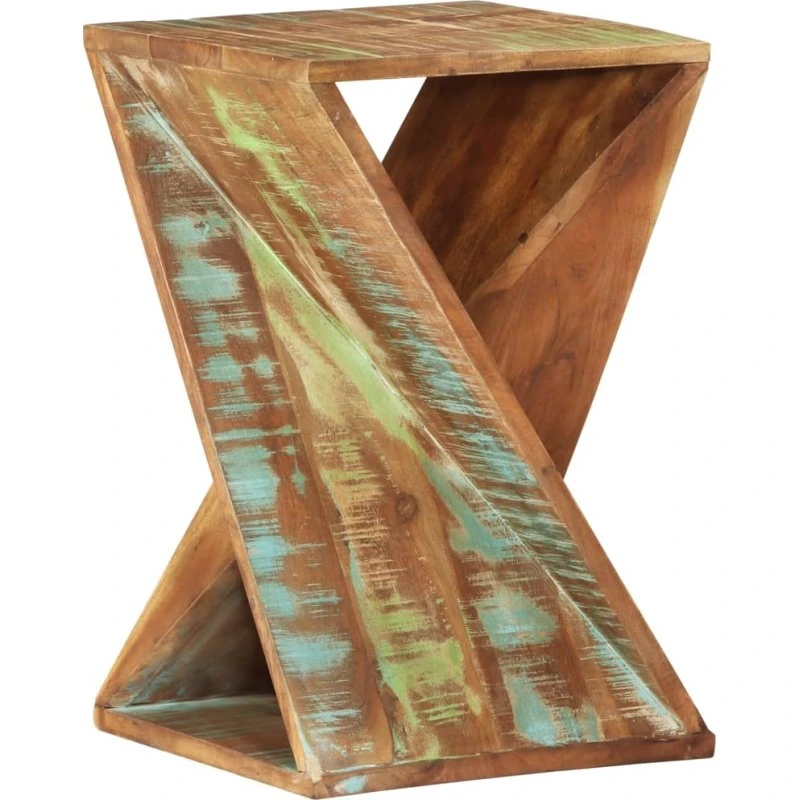 Sidebord 35x35x55 cm - massivt genbrugstræ