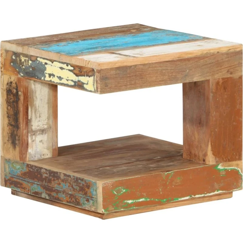 Sofabord 45x45x40 cm i massivt genbrugstræ