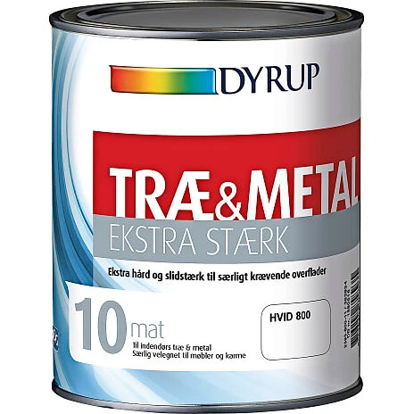 Dyrup Træ- & Metalmaling Ekstra Stærk 1 L Hvid, Mat (Glans 10)