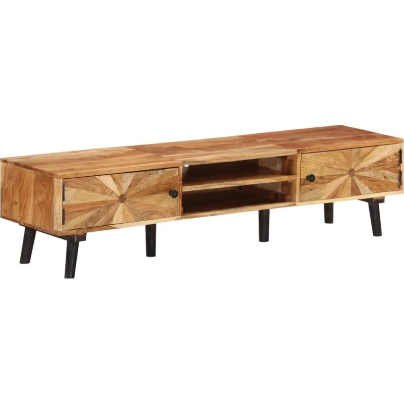 TV-bord i massivt akacietræ 145x35x35 cm