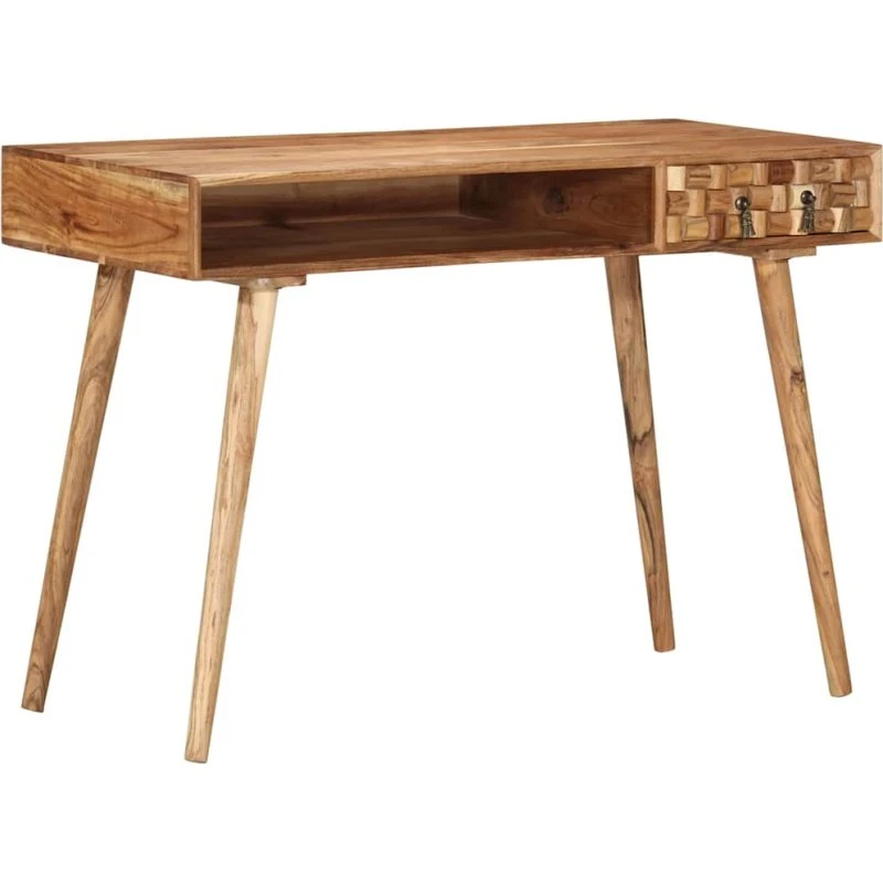 Skrivebord i massivt akacietræ 110x50x76 cm