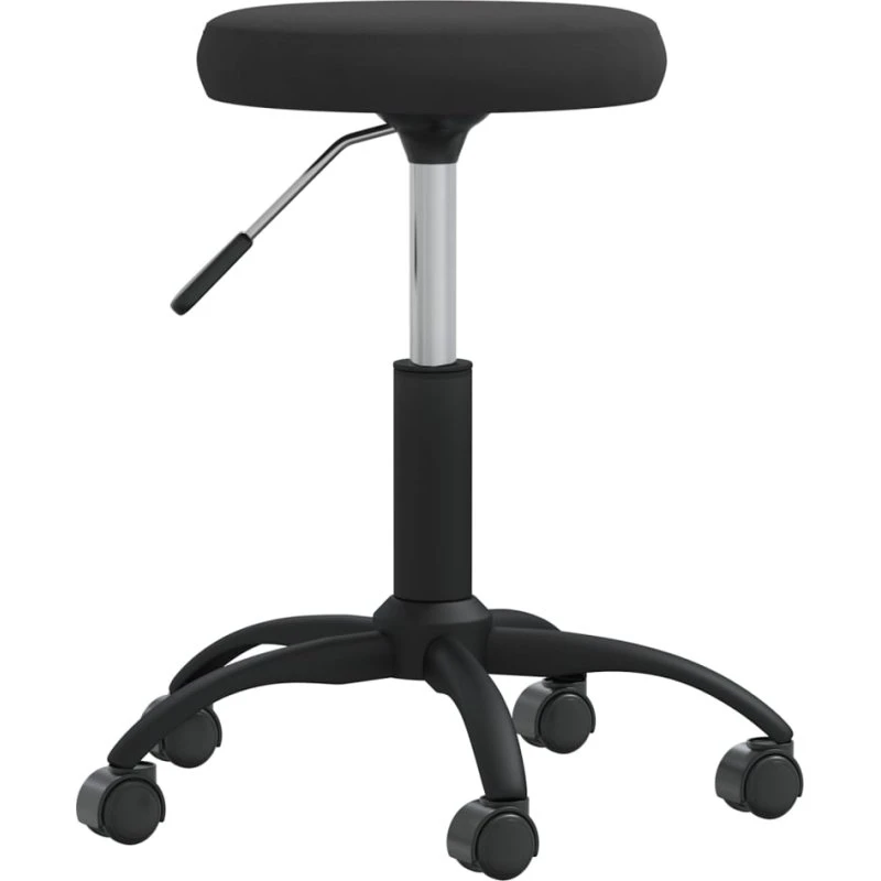 Spisebordsstol i sort fløjl med gaslift og drejefunktion