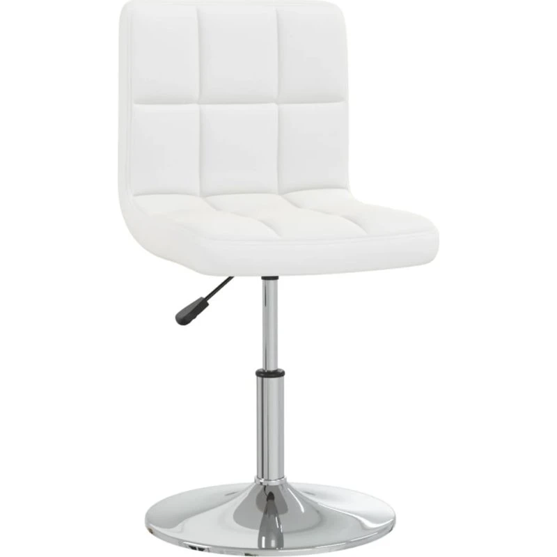 Moderne spisebordsstol i hvidt kunstlæder med gaslift