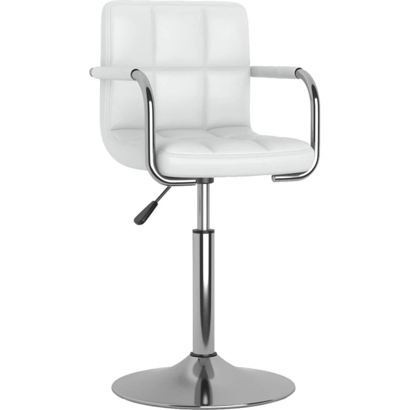 Hvid spisebordsstol i kunstlæder med gaslift og 360° drej
