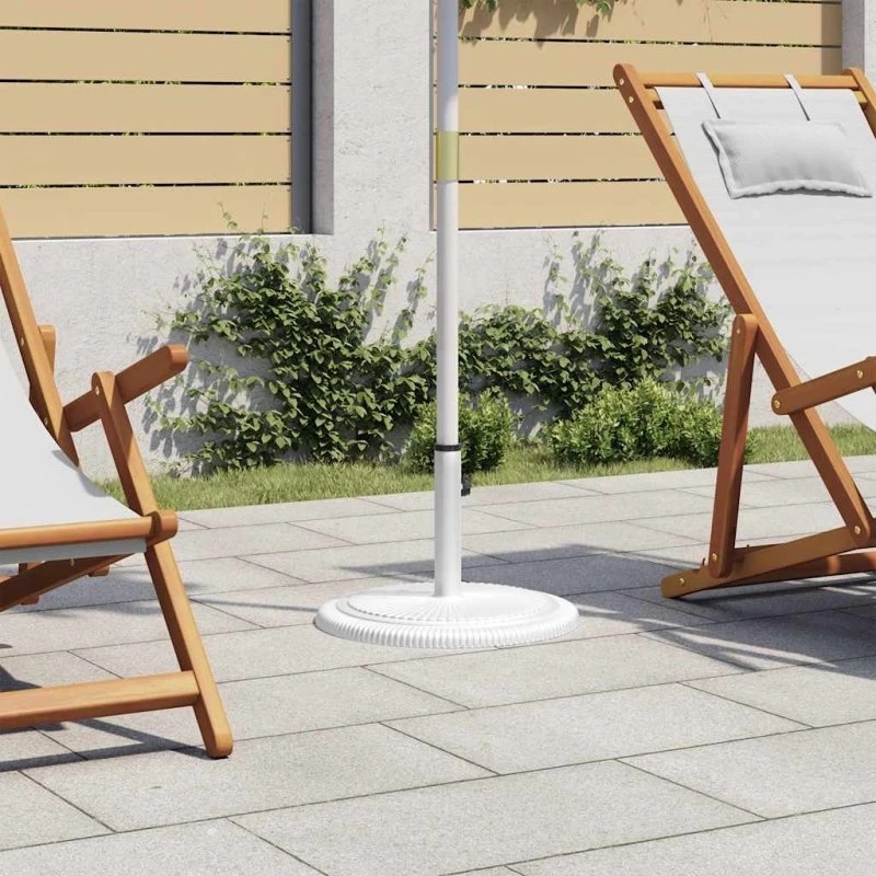 Parasolfod i støbejern 45x45x30 cm – hvid