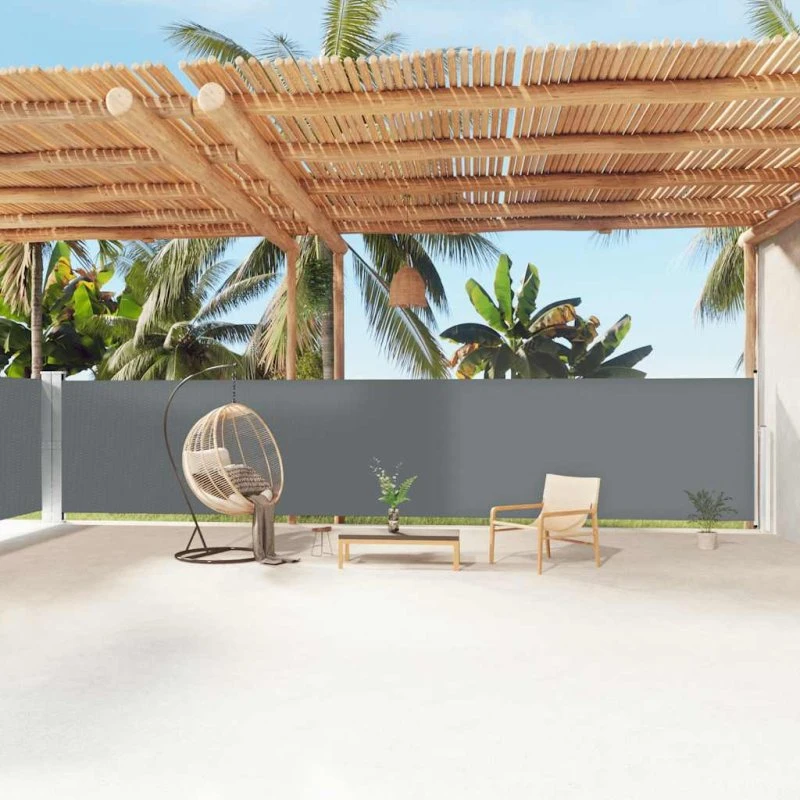 Sammenrullelig sidemarkise 160x1200 cm - Antracit