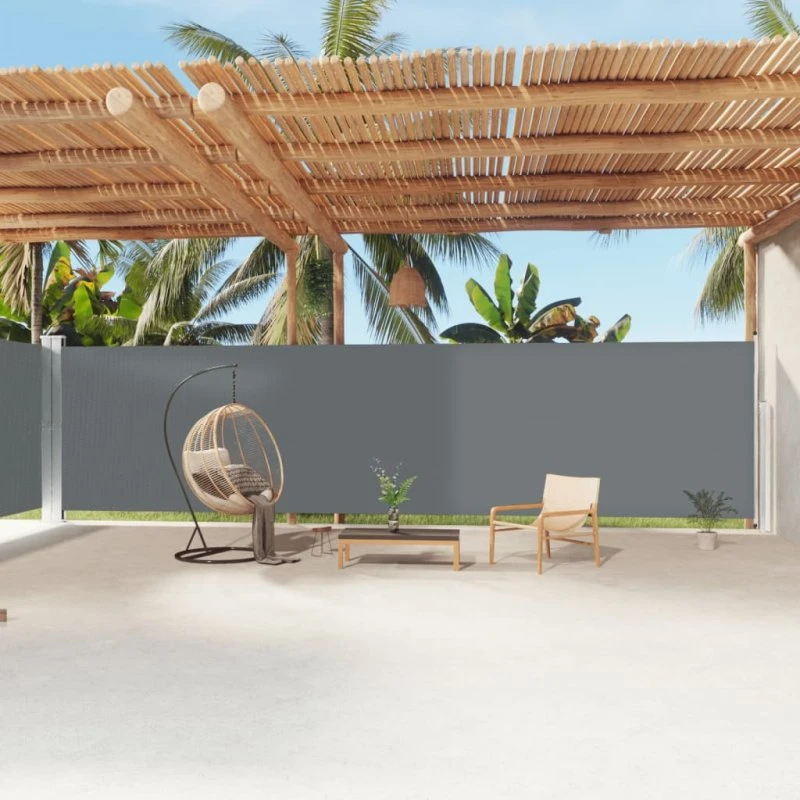 Sammenrullelig sidemarkise 200x1200 cm - Antracit