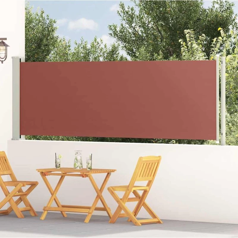 Sammenrullelig sidemarkise 117×600 cm, brun