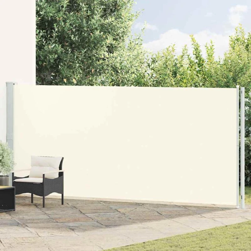 Sammenrullelig sidemarkise 180×600 cm creme