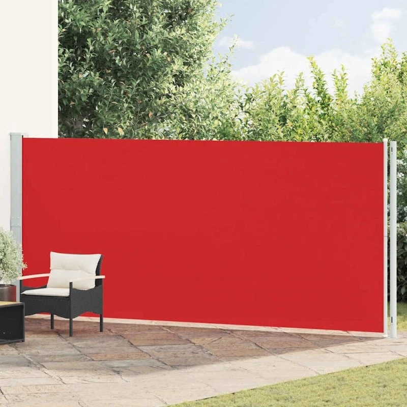 Sammenrullelig sidemarkise 180×600 cm – Rød