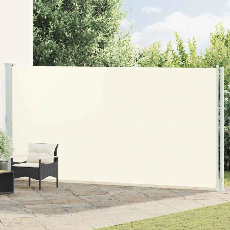Sammenrullelig sidemarkise 200x600 cm creme