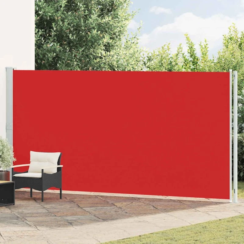 Sammenrullelig sidemarkise 200x600 cm - Rød