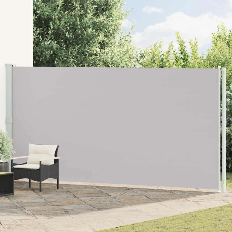Sammenrullelig sidemarkise 200x600 cm - Grå
