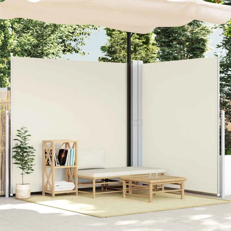 Sammenrullelig sidemarkise 200x600 cm – creme