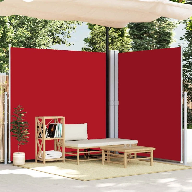 Sammenrullelig sidemarkise 200x600 cm - Rød