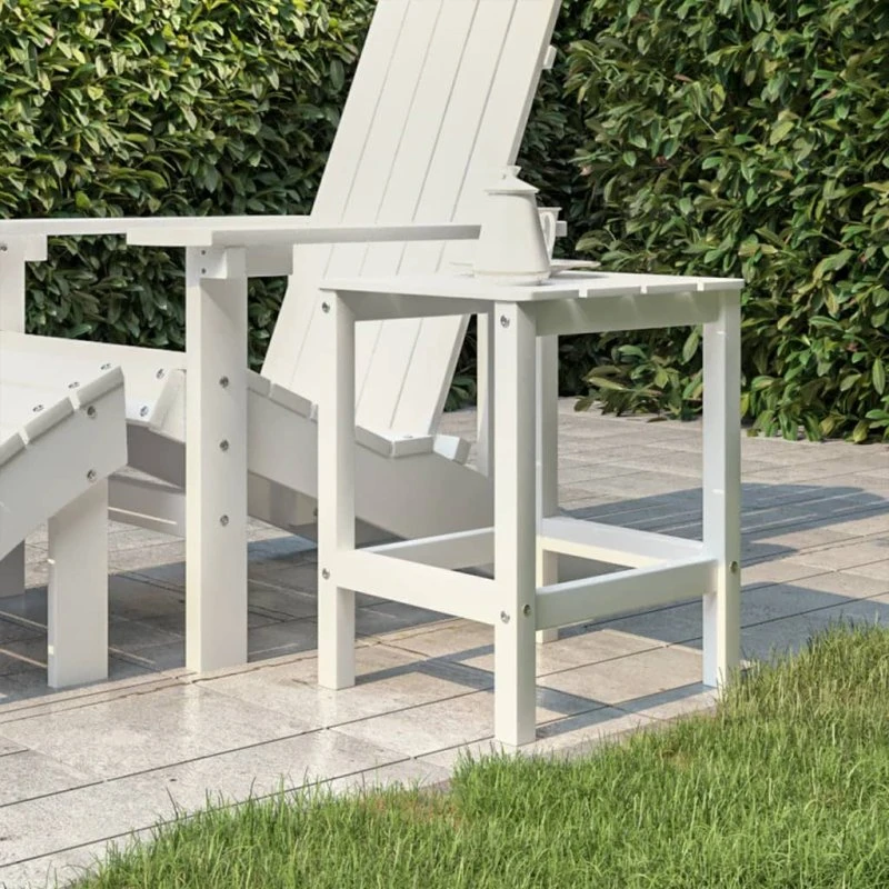 Adirondack havebord 38x38x46 cm — hvid HDPE