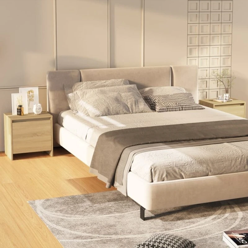 Sengeborde 2 stk. Sonoma-eg 45x34x44,5 cm
