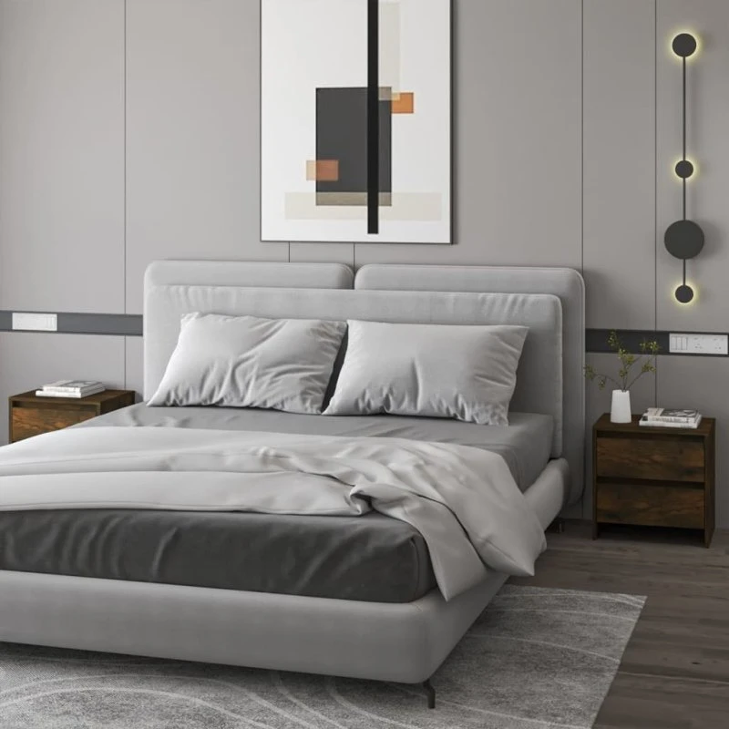 Sengeborde 2 stk. røget egetræ 45x34,5x44,5 cm