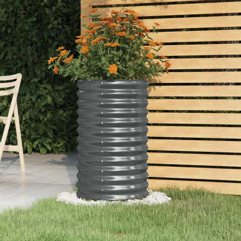 Plantekasse 40x40x68 cm galvaniseret stål – antracit