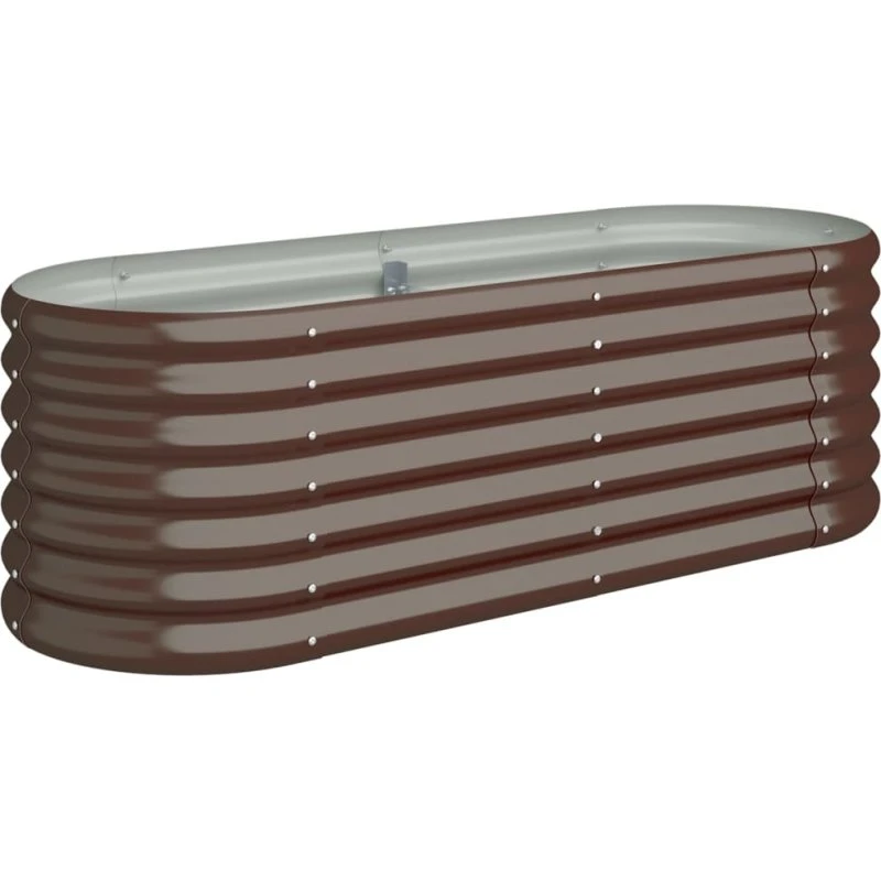 Plantekasse i galvaniseret stål 114x40x36 cm – Brun