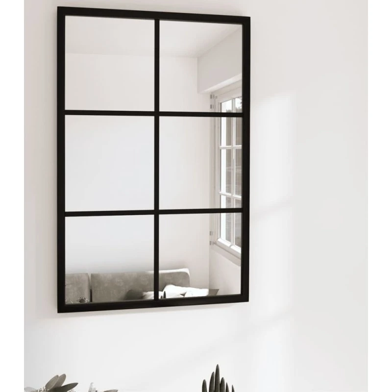 Vægspejl 60x40 cm i sort metal