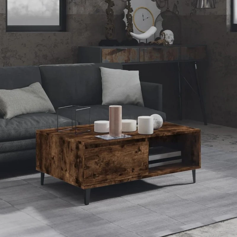 Sofabord 90x60x35 cm – Røget egetræslook