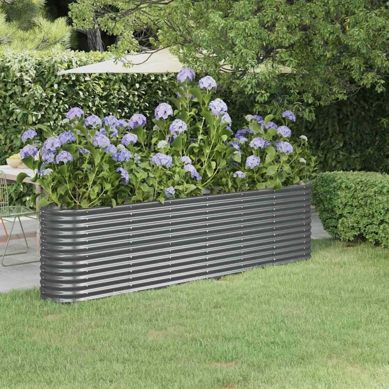 Plantekasse 260x40x68 cm galvaniseret stål - antracit