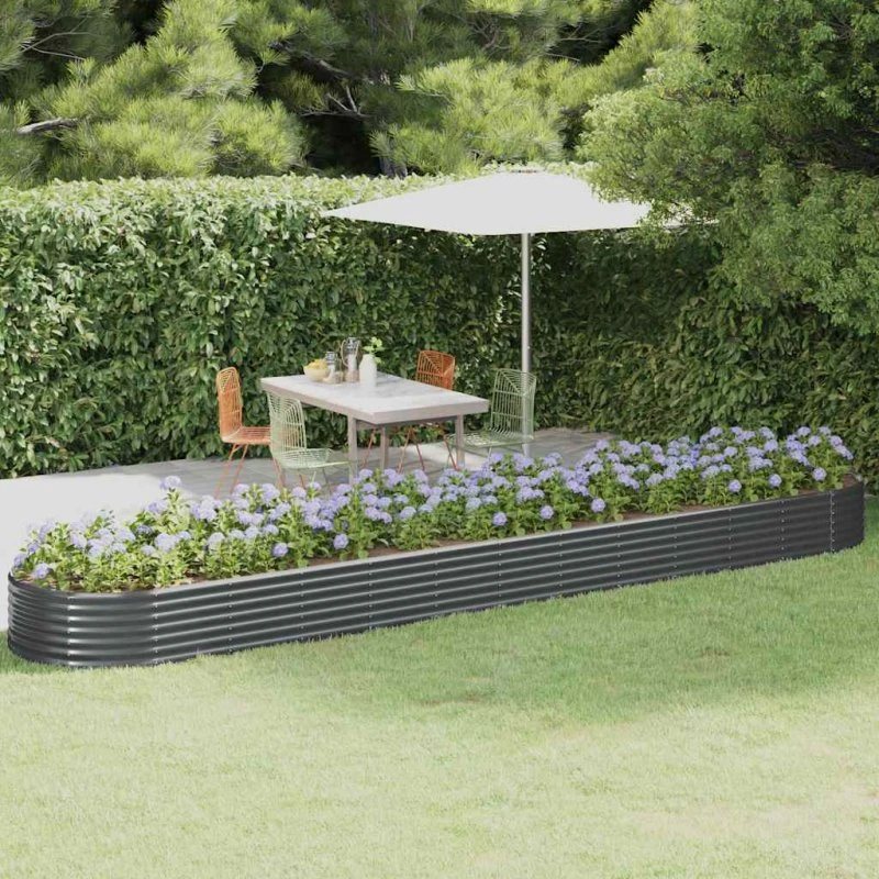 Plantekasse højbed 507x100x36 cm galvaniseret stål antracit