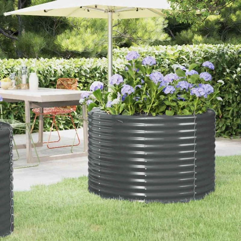 Plantekasse 100x100x68 cm galvaniseret stål - antracit