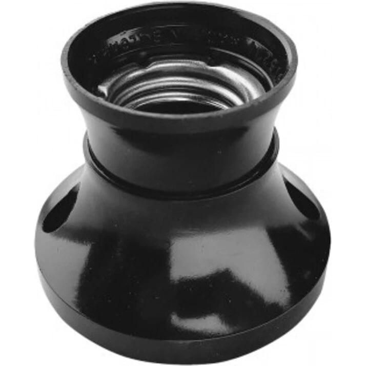 Ultralux fatning til væg E27, lige montering, sort