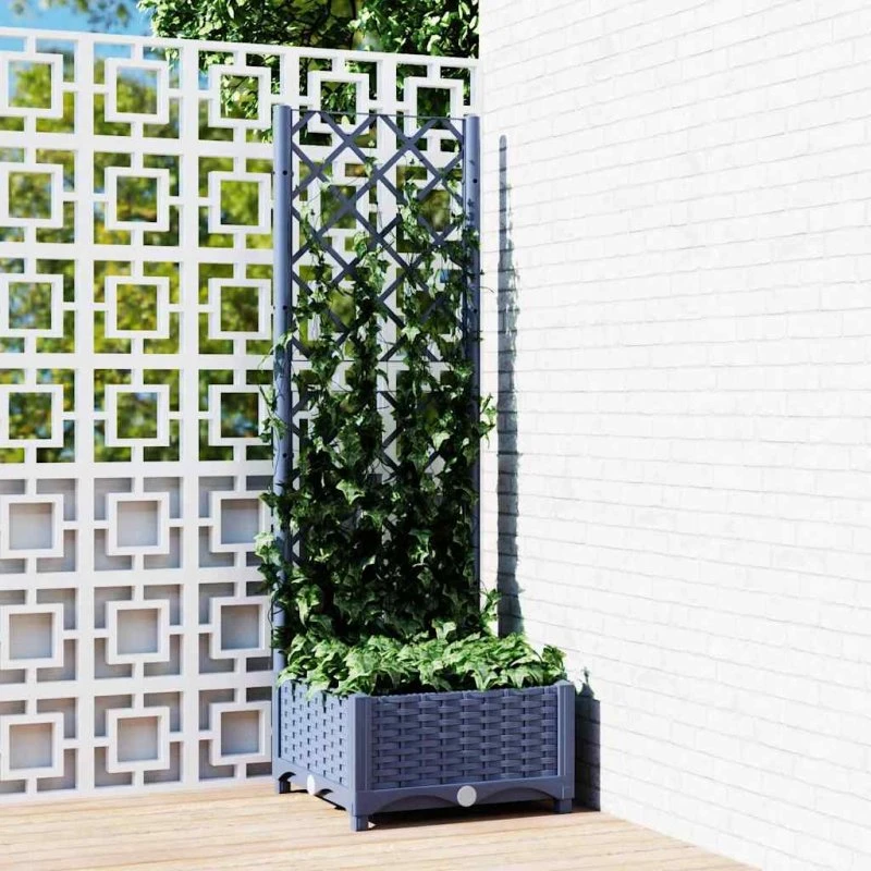 Havekrukke med espalier blågrå 40×40×121,5 cm (PP)