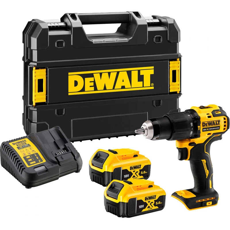 DeWalt DCD709P2T-QW 18V børsteløs akku-boremaskine med batteri og kuffert