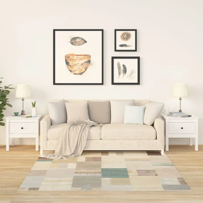 Sideborde i massivt fyrretræ 2 stk. 50x50x49 cm, hvid