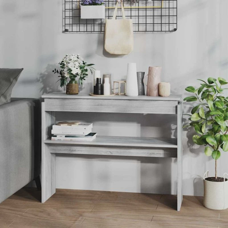 Sofabord 102x30x80 cm – Grå Sonoma-eg (konstrueret træ)