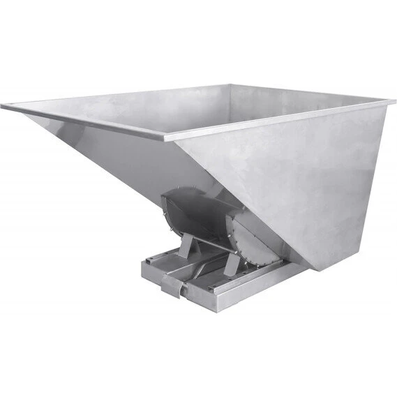 Tipcontainer SS316 1100 l, 600 kg, syrefast rustfrit stål