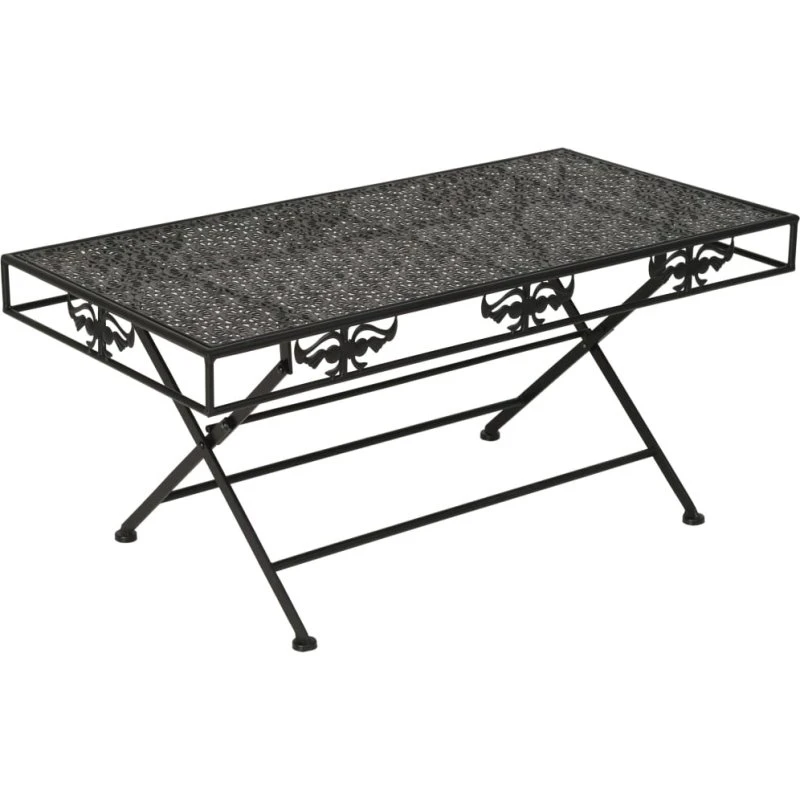 Foldbart sofabord i vintagestil, metal 100x50x45 cm - Sort