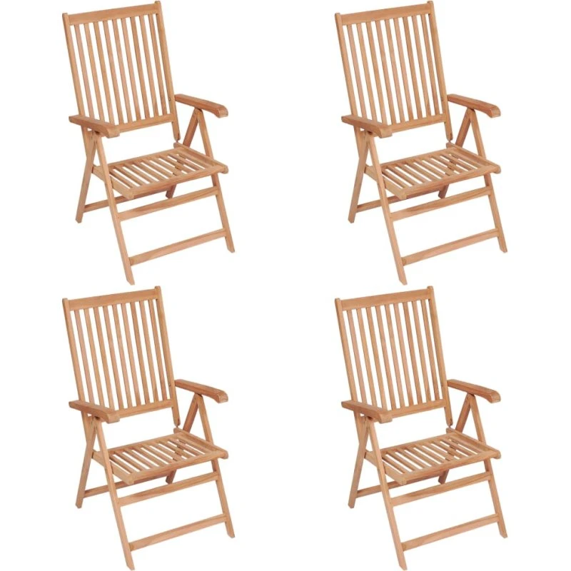 Havestole 4 stk. foldbare lænestole i massivt teak