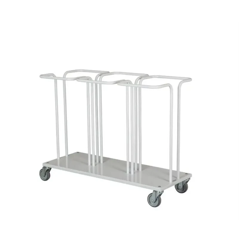Tina Trolleys Affaldsstativ 3x110 L hvid med hjul