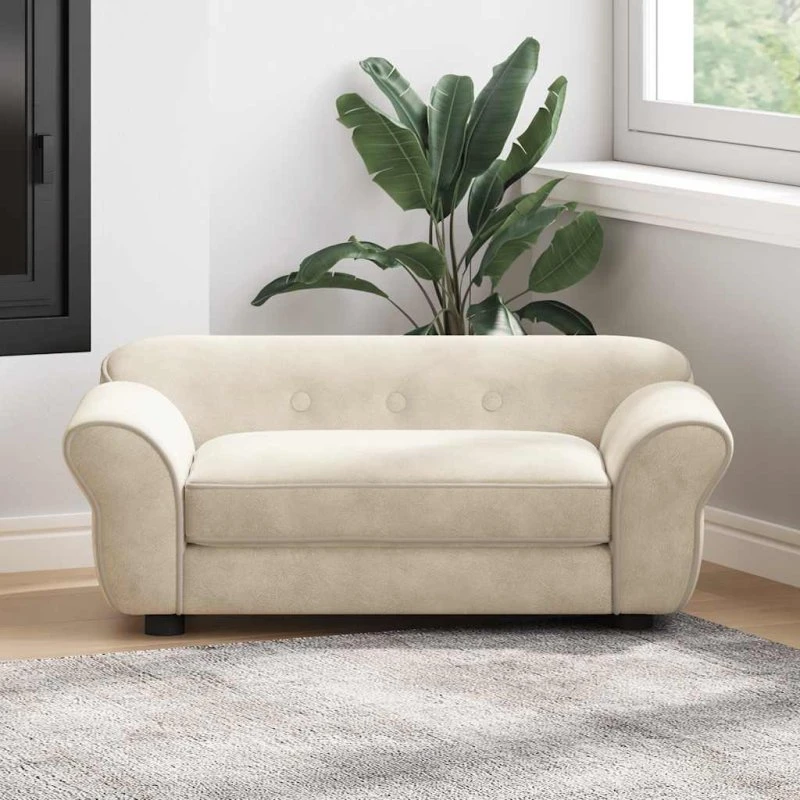 Hundesofa i plys 72x45x30 cm – creme