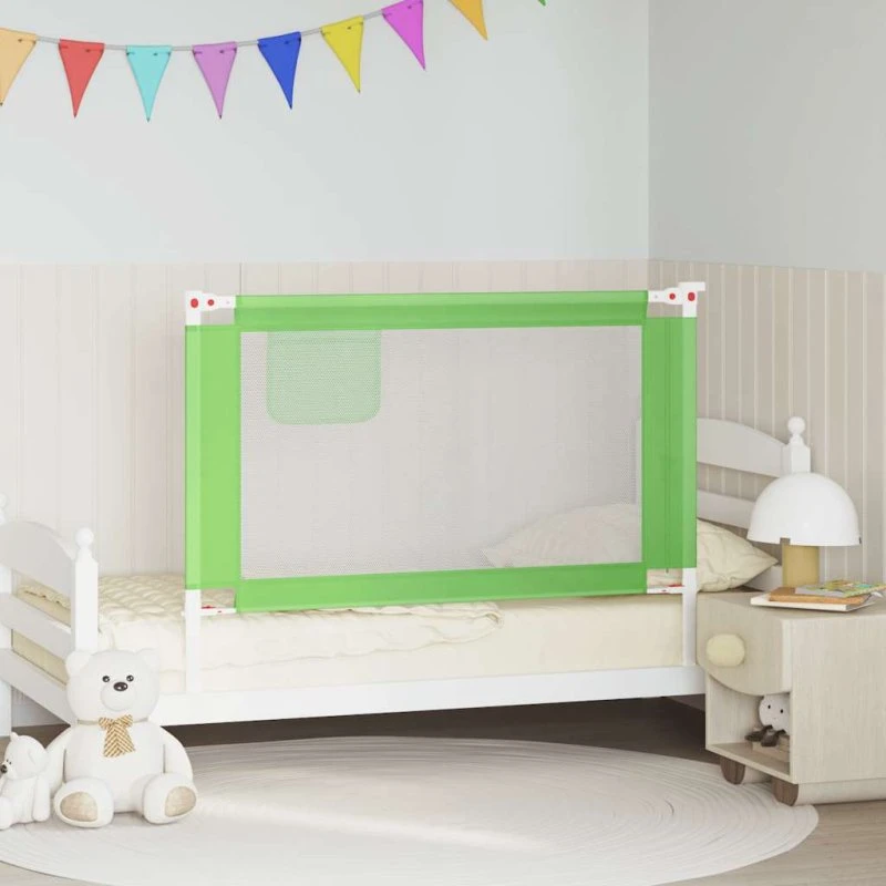 Sengehest 120x25 cm grøn stof - Justerbar