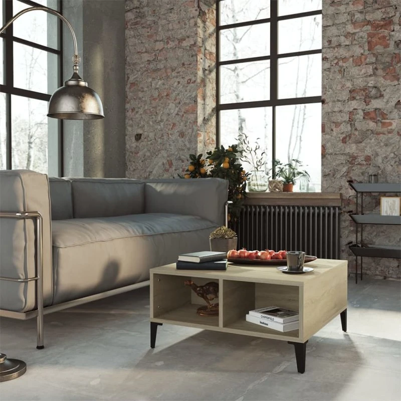 Sofabord 60x60x30 cm Sonoma-eg med 4 rum